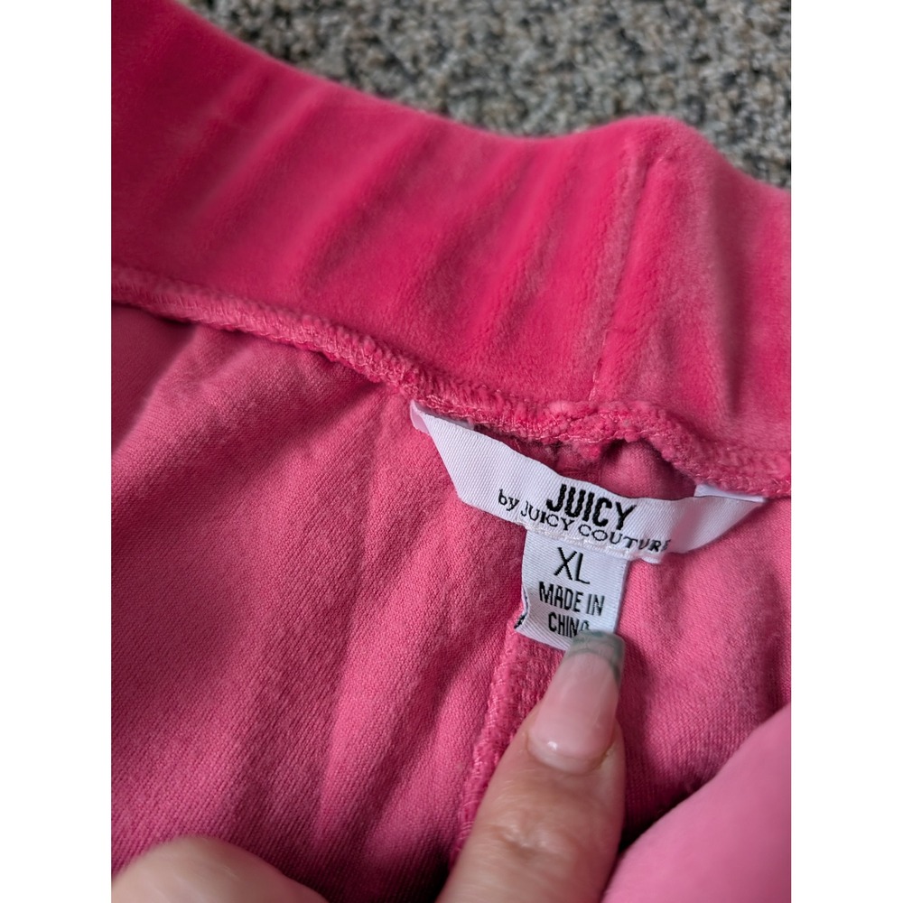 Juicy by Juicy Couture Hot Pink Velour Tracksuit Hoodie Joggers Set XL - Picture 5 of 7